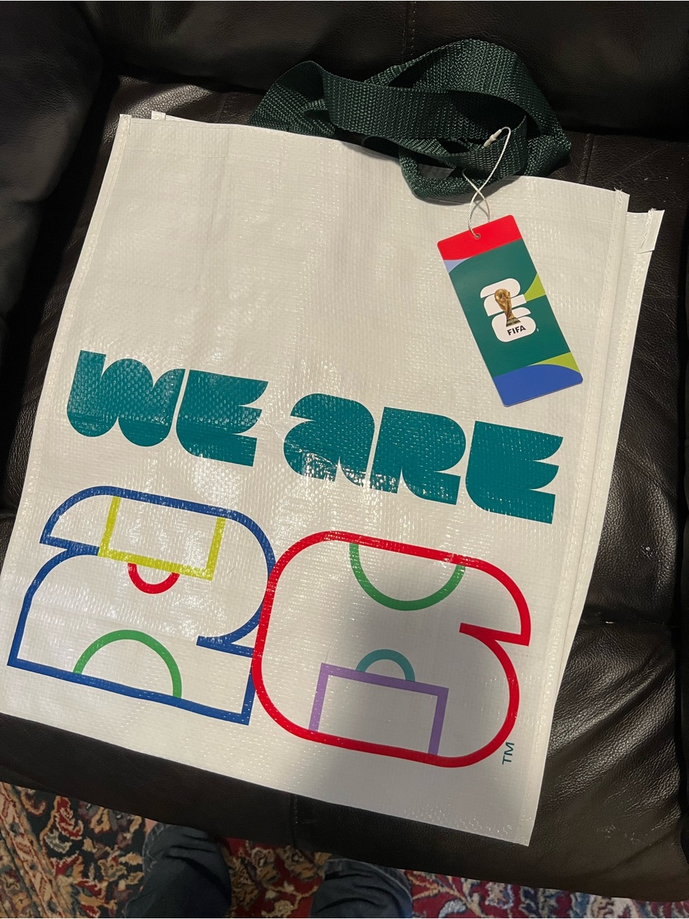 'We Are 26” FIFA official polypropylene White Reusable Tote Bag New